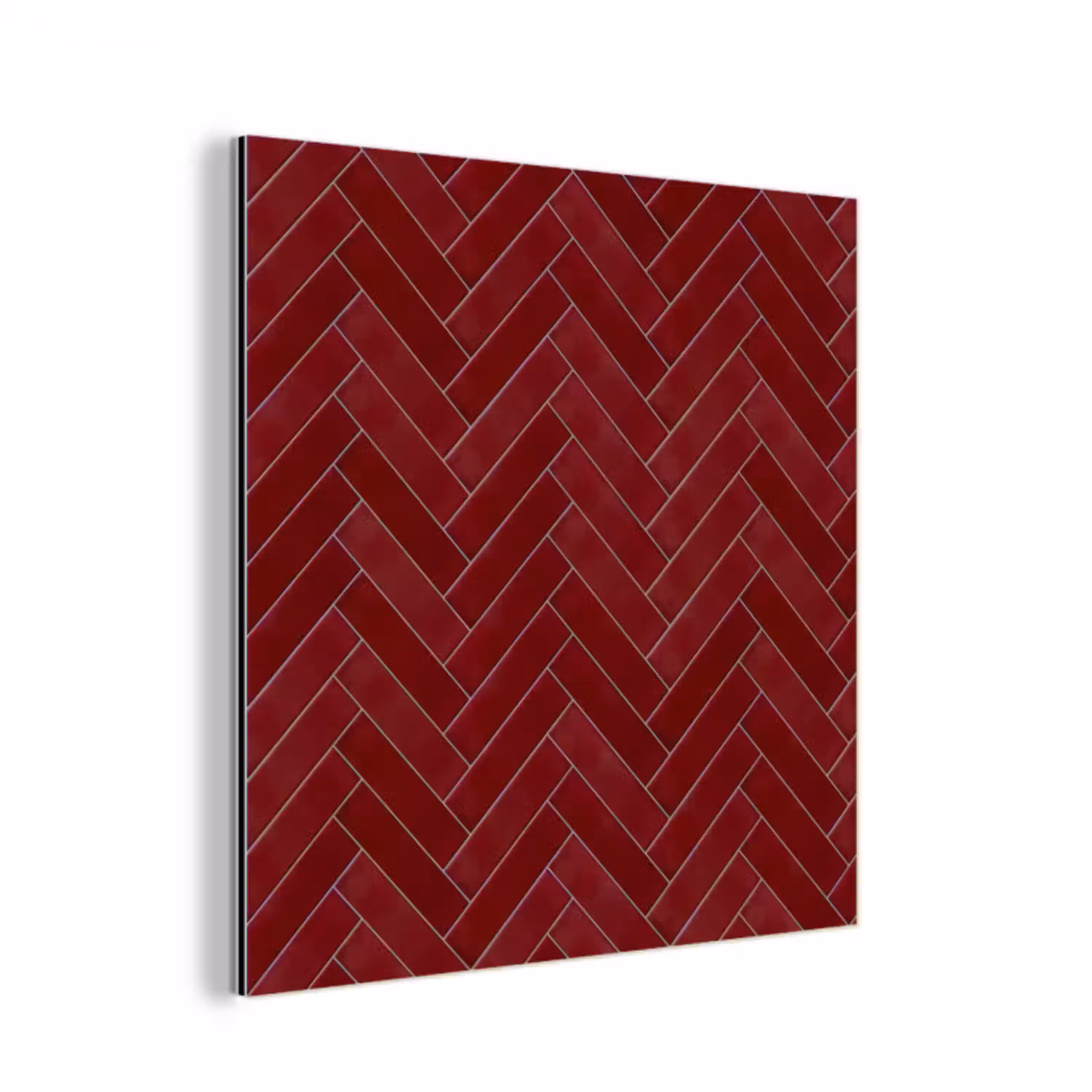 Visgraat - Wandtegel - Bordeaux - Rood aluminium wit klein 46 -3d