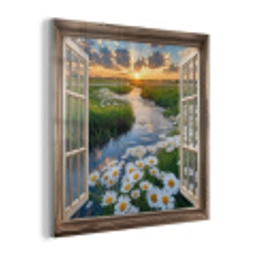Doorkijk - Landschap - Raam - Water - Zonsondergang plexiglas 5mm klein -z3d