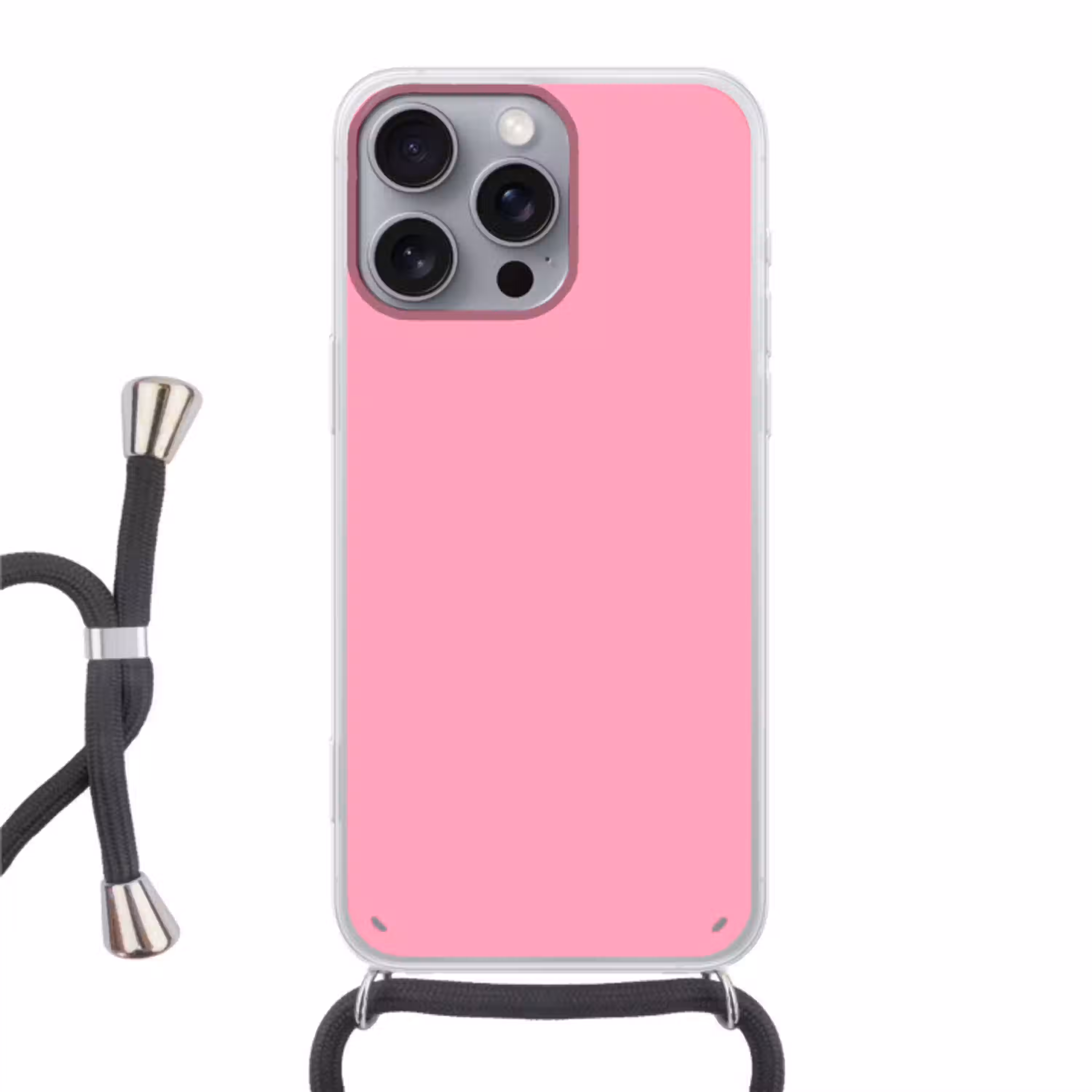 Bubblegum - Pink - Roze Hoesje iPhone 16 Pro Max met koord klein 804 -3d