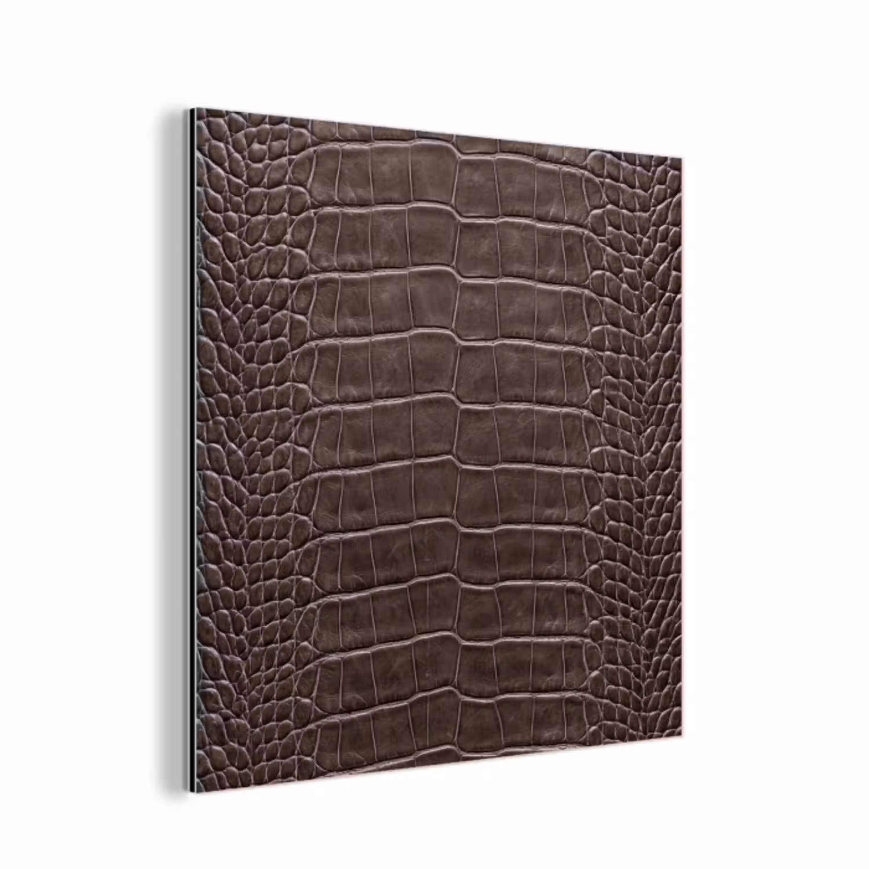 Leer - Krokodil - Mat aluminium wit klein -3d