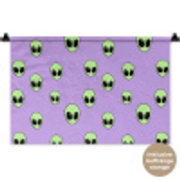 Alien - Retro - Lila Wandkleed katoen klein 269 -t3d_DE