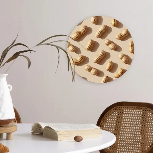 Pinda's - Patroon - Beige Wandcirkel plexiglas klein -sfeer4