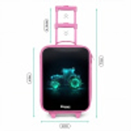 Neontractor op zwarte ondergrond Kinderkoffer - Roze klein -productfoto_formaten