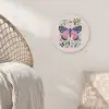 Bloemen - Bladeren - Vlinder - Kleurrijk Akoestische PET Vilt - Rond klein -sfeer4