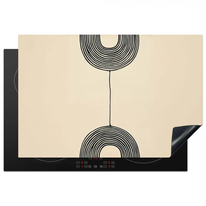 Geometrische bogen - Minimalistisch - Symmetrisch Inductie beschermer vinyl 3mm klein -3d