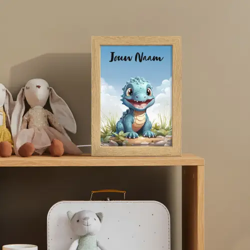Draak - Blauw - Jongens - Kinderen Light Box met kabel (Kinderlampje) klein -sfeer2_kind