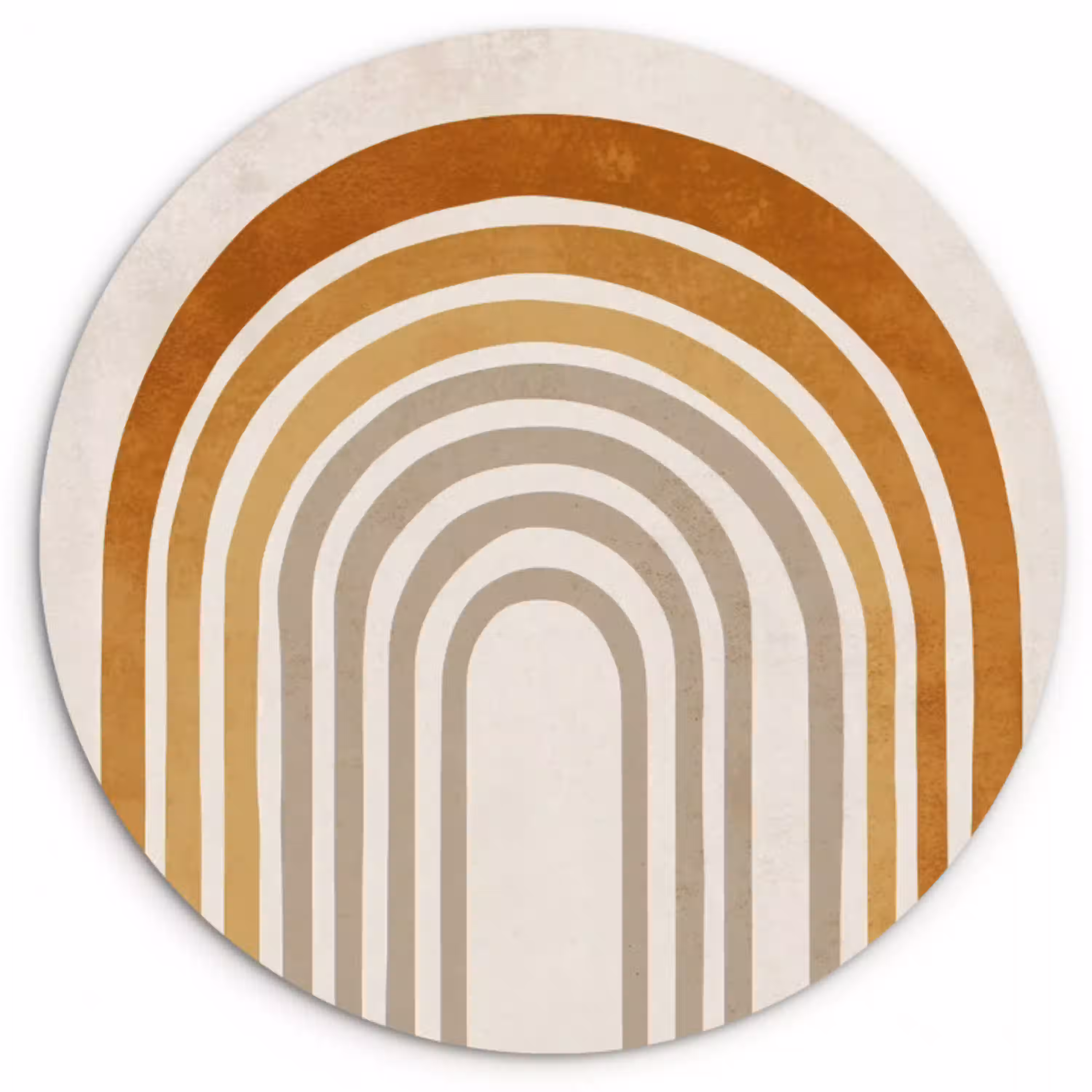 Minimalistisch - Boog - Lijnen - Beige Wandcirkel plexiglas klein -3d