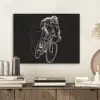 Lijntekening - Wit - Wielrennen - Snelheid PET vilt klein -sfeer1
