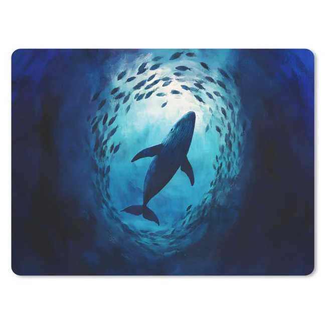 Mouse Pad - Whale - Fish - Dark Blue