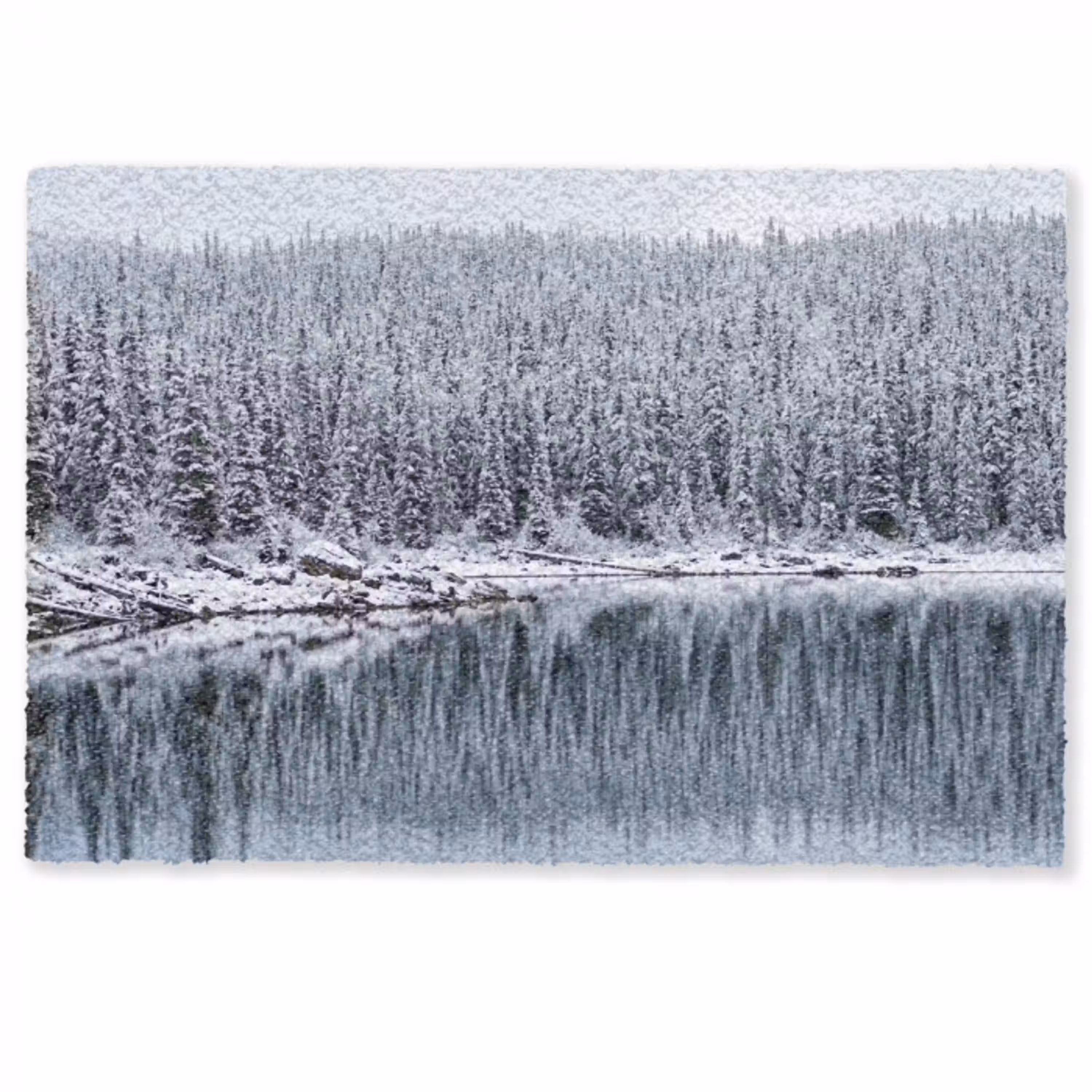 Bos - Reflectie - Meer - Winter - Serene Deurmat klein -zkaufland3d