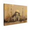 Goud - Abstracte penseelstreken - Koepels canvas 2cm klein -z3d