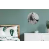 Vrouw - Masker - Wijn - Sigaret Wandcirkel aluminium klein -slaapkamer