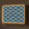 Patroon - Ginkgoblad - Blauw Light Box met batterij (Wandlamp) middel 907 -z3d_website