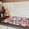 Tropisch - Zomer - Vlinder - Perzik Inductie beschermer vinyl 3mm klein 276 -sfeer3