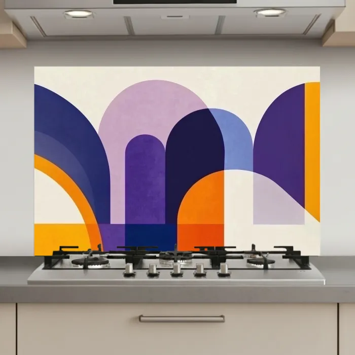 Vormen - Abstract - Grafisch - Oranje keuken achterwand spatscherm klein -3d_website