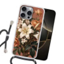 Boeket - Retro - Kleurrijk Hoesje iPhone 16 Pro Max met koord klein -sfeer1