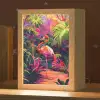 Flamingo - Tropisch - Dier - Bladeren Light Box met kabel klein -zzz_3d_website