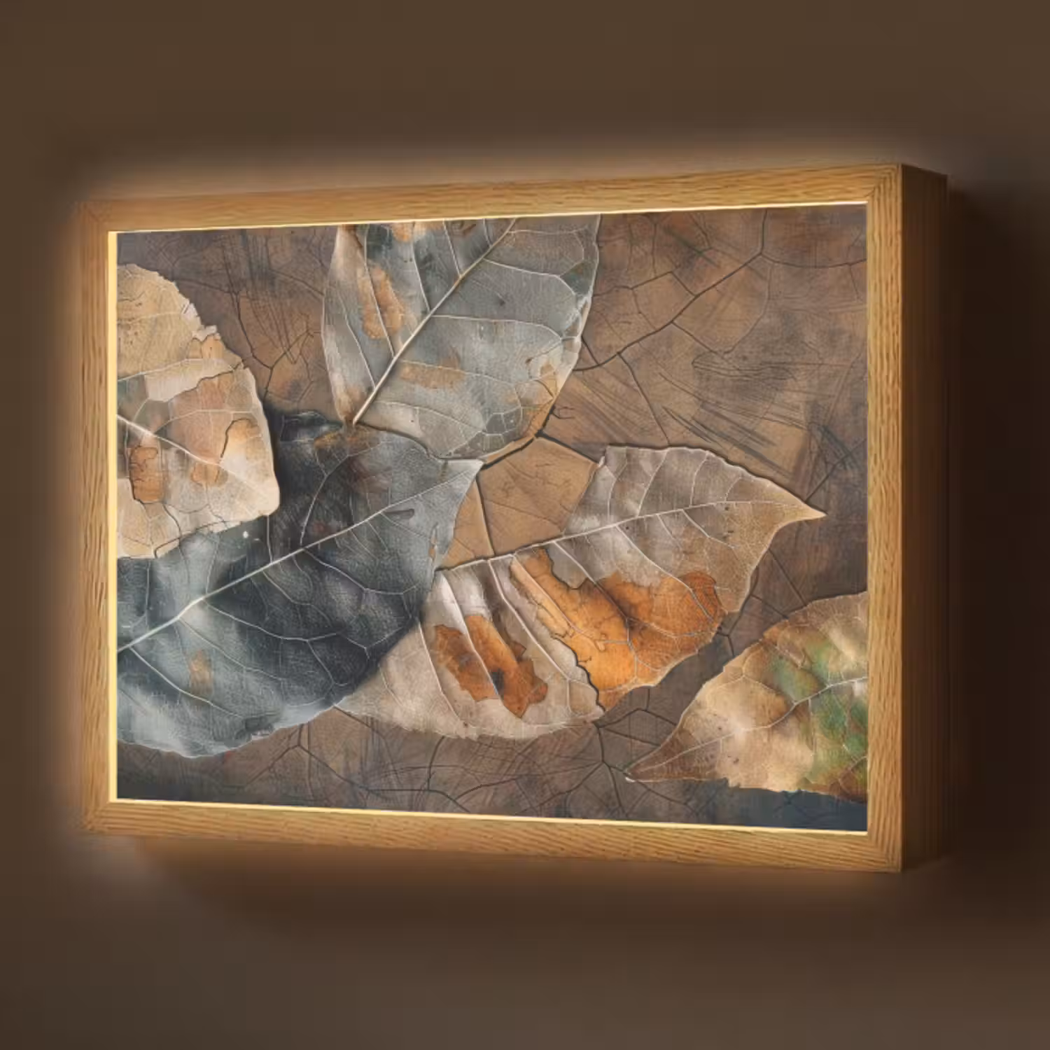 Lightbox - Wandlamp - Bladeren - Bruin - Herfst - Natuur