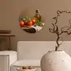 Tomaten - Olijfolie - Stilleven Wandcirkel kunststof plaat 5mm dik klein -sfeer1