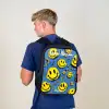 Smiley - Blauw - Geel Rugzak - Zwart middel -sfeer8