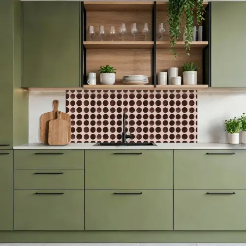 Stippen - Patroon - Bruin keuken achterwand 2 middel 871 -sfeer3
