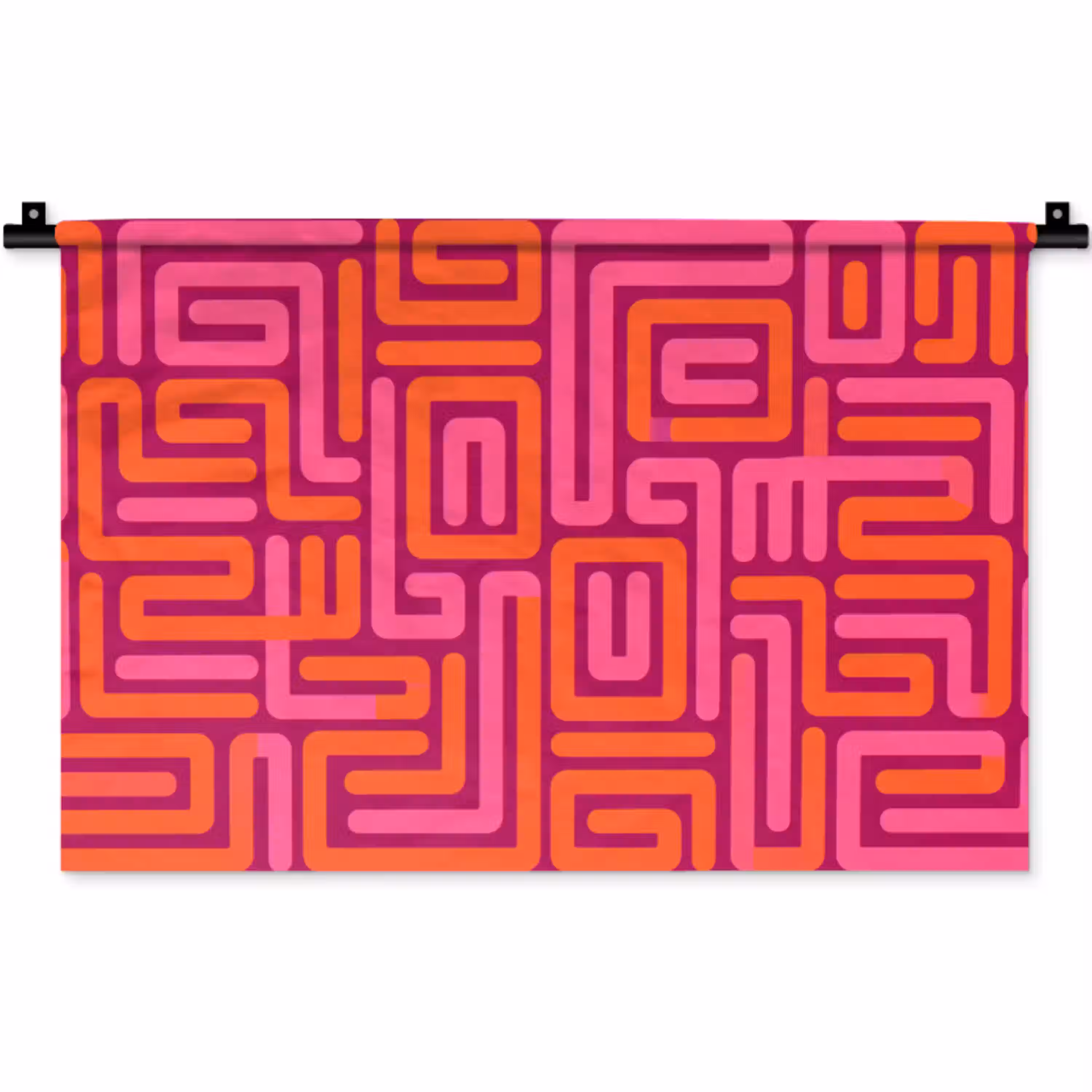 Abstract - Patroon - Lijnen - Roze - Oranje Wandkleed katoen klein -zz3d