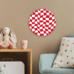 Golvend - Patroon - Rood Wandcirkel kunststof plaat 5mm dik klein 188 -tsfeer1_kind