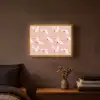 Modern - Kraanvogels - Roze Light Box met batterij (Wandlamp) middel 907 -sfeer4