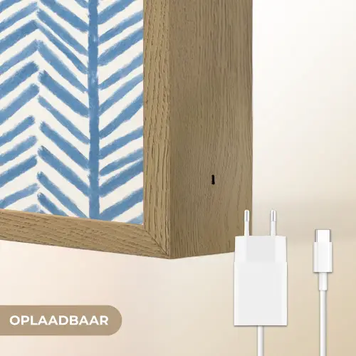 Patroon - Streep - Blauw Light Box met batterij (Wandlamp) middel 907 -USP_websiteoplaadbaarNL