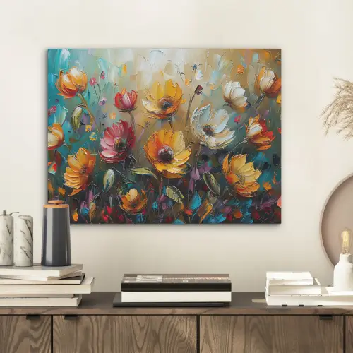 Watercolor - Bloemen - Kunst - Modern PET vilt klein -sfeer1