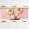 Eieren - Bloem - Roze keuken achterwand 2 middel -3d
