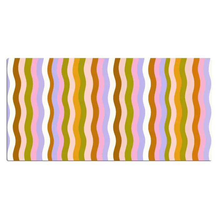 lijnen - Golven - Pastelkleuren - Patroon Muismat XXL klein -3d_leeg