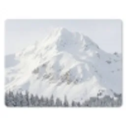 Berg - Sneeuw - Winter - Natuur - Wit muismat rubber klein -3d