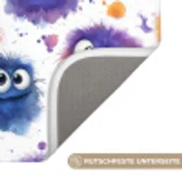 Monstertjes - Aquarel - Kleurrijk Badmat klein 997 -USP_AntislipDE