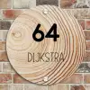 Houten nerf - Modern Naambord Rond klein -sfeer2