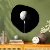 Golfbal - Minimalistisch - Wit Wandcirkel Organisch Aluminium middel -sfeer2