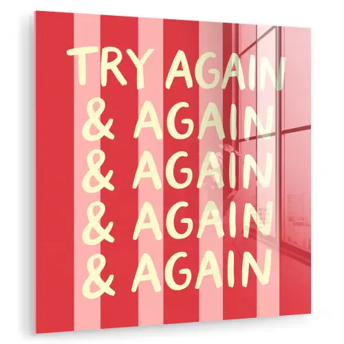 Strepen - Rood - Try again plexiglas 5mm klein -zzzproduct_nieuw