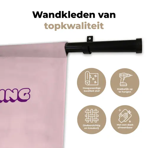 You're doing great - roze - 3D Wandkleed katoen klein -sfeer2