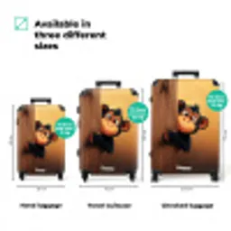Een aap achter houten muur NBS - Handbagage koffer - Kinderen Unisex middel zzzzzzVergelijking_3EN
