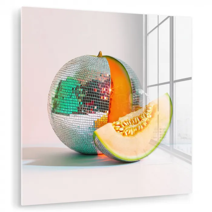 Disco - Discobal - Meloen - Pastel plexiglas 5mm klein -zzzproduct_nieuw