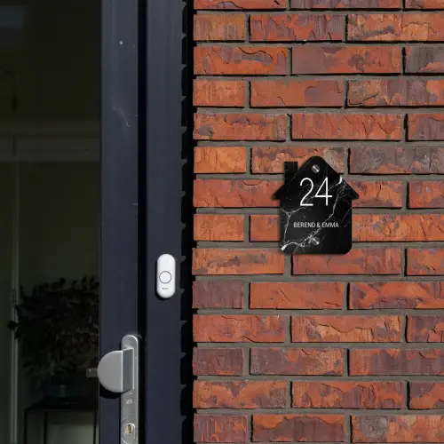 Marmer - Klassiek Naambord Huisje klein -sfeer2