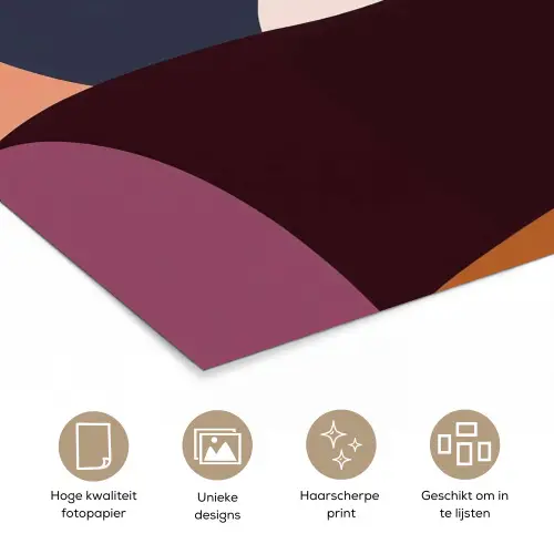 Vormen - Abstract - Kleuren - Vierkant poster papier klein -closeup_NL