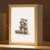 Wasbeer - Waterverf - Kleuren - Dieren - Kids Light Box met kabel klein -zzz_3d_website