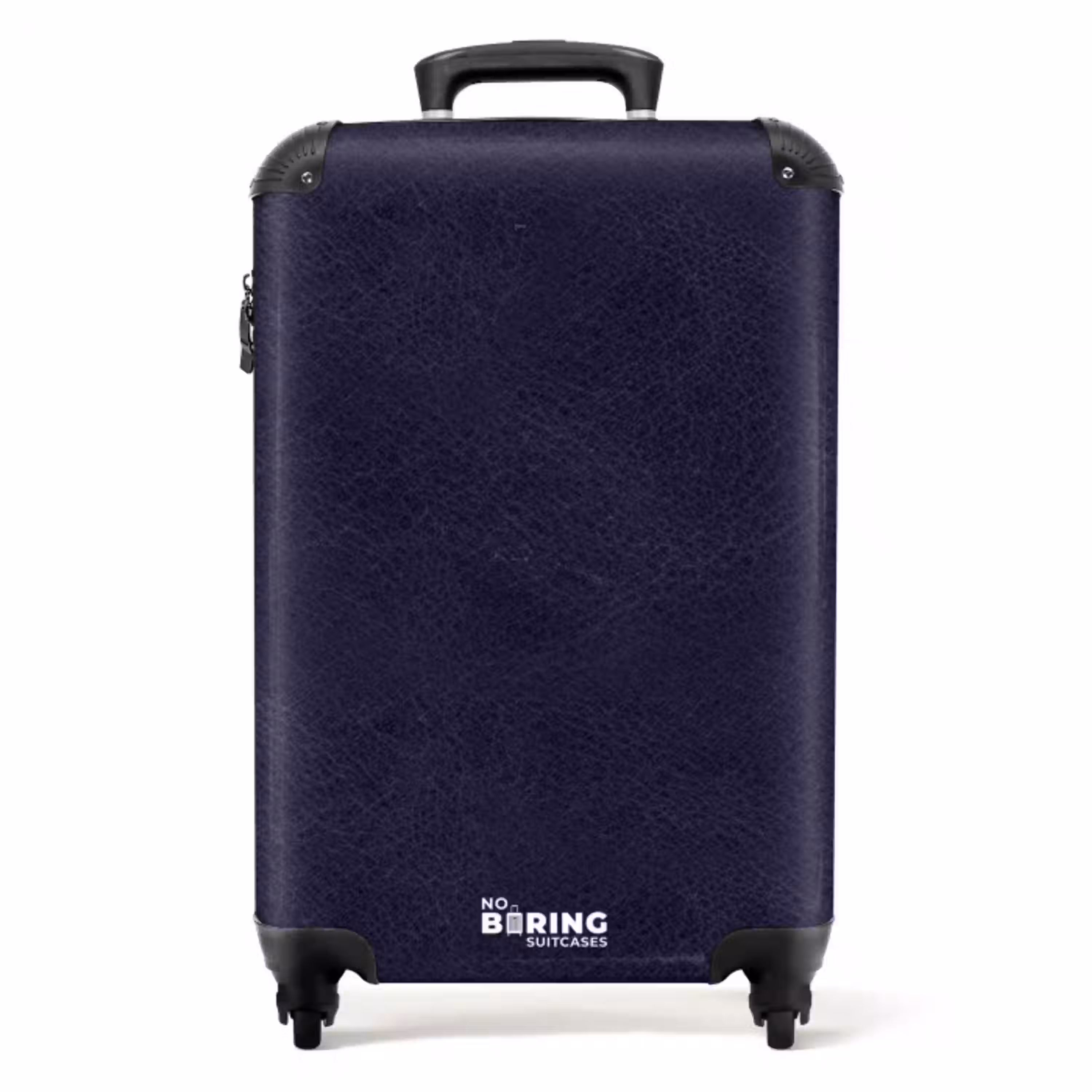 Lederen look marine blauw NBS - Handbagage koffer - Volwassenen Unisex middel -productfoto_recht