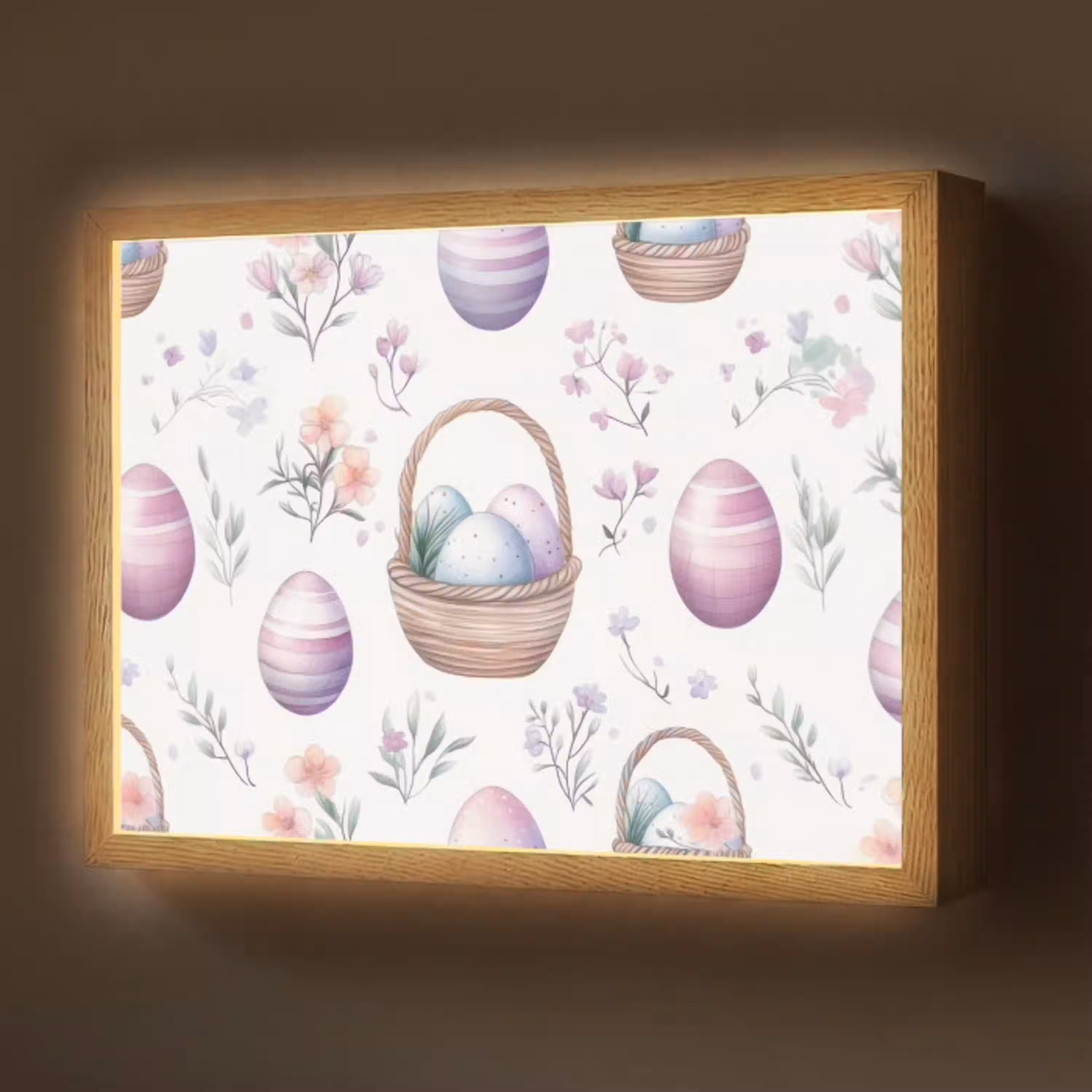 Bloemen - Paaseieren - Patroon Light Box met batterij (Wandlamp) middel -z3d_website