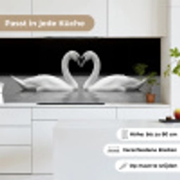 Zwanen - Hart - Zwart - Wit keuken achterwand 2 middel -sfeer4_DE