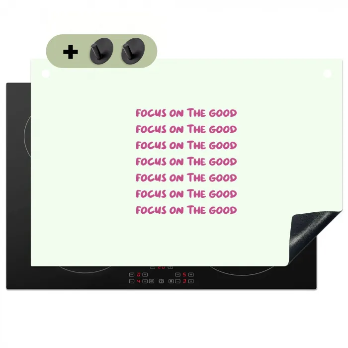 Focus on the good - Roze Inductie beschemer met haakjes klein -3d