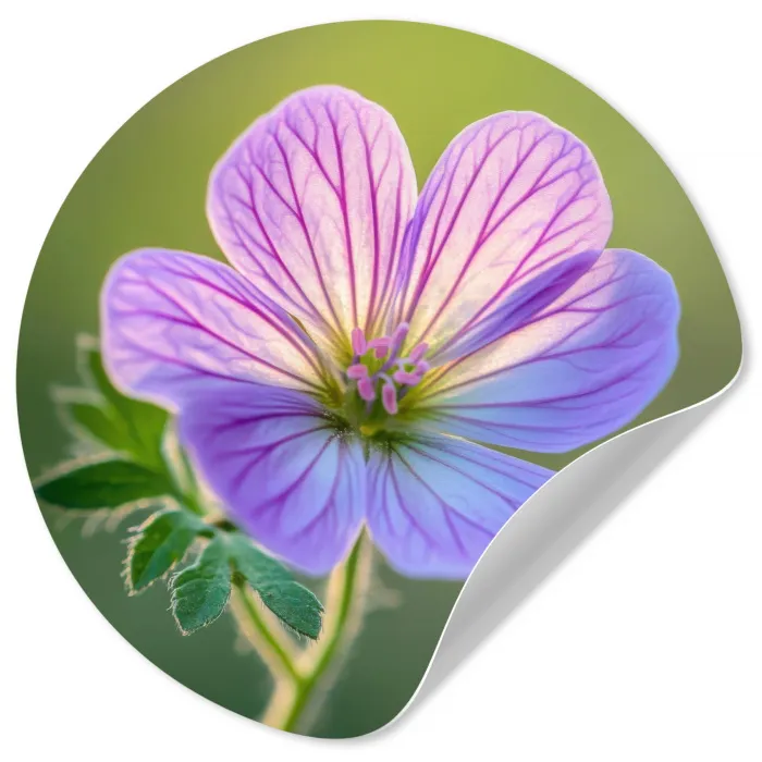 Bloem - Close up - Paars Wandcirkel behangsticker klein -3d