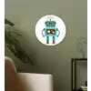 Robot - Bril - Tandwielen - Gezicht - Jongens - Kids Wandcirkel kunststof plaat 5mm dik klein -sfeer3