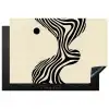 Beige - Lijnen - Golvend -  Abstract Inductie beschermer vinyl 3mm klein -3d